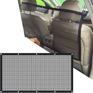 1 PC Car Black Fence, Pet Barrier Backseat Mesh, Car Divider Net with Adjusting Rope and Hook, Car Multifunctional Dog Guardrail, Suitable for SUV Pickup and Small Car (45.2In x 24.4In)