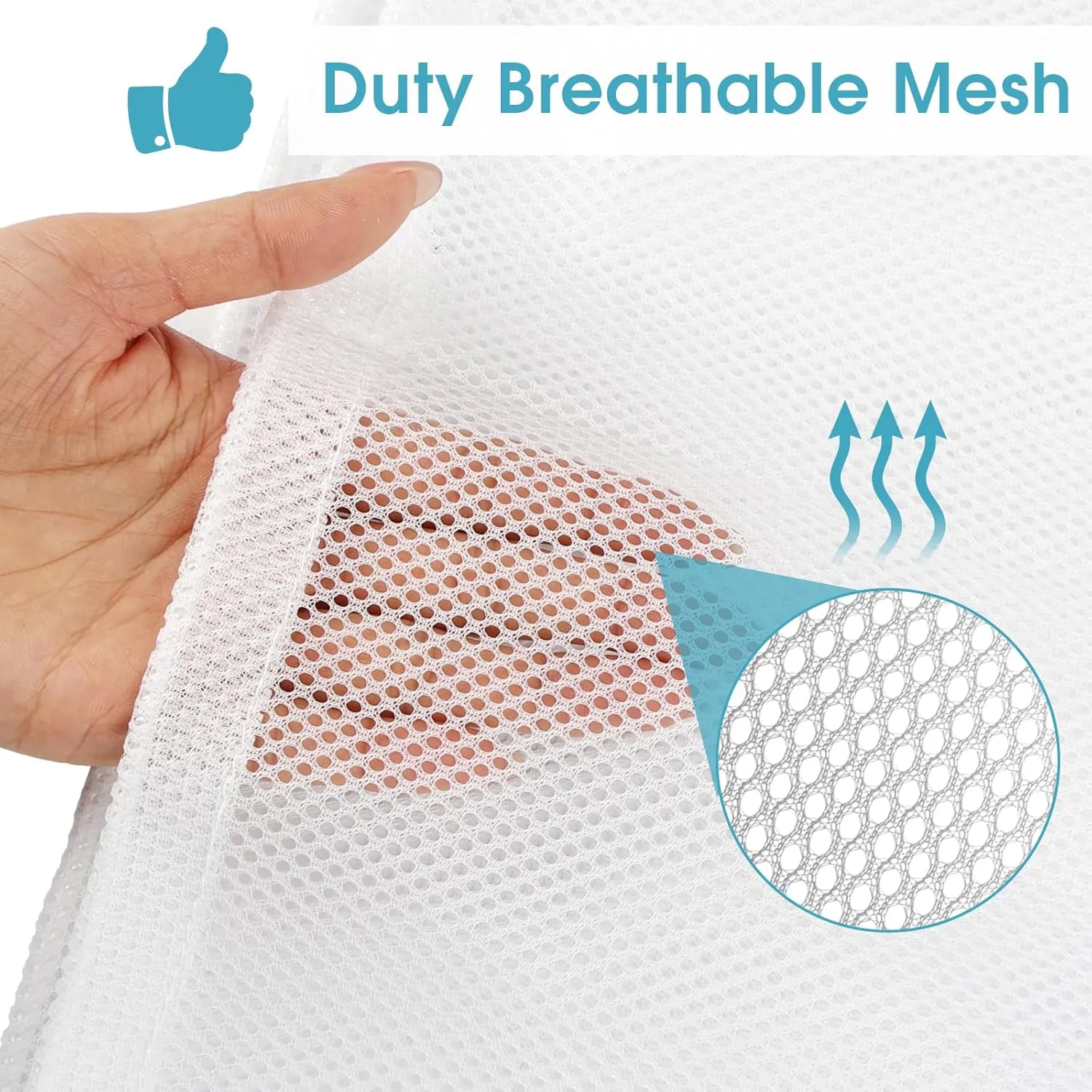 2 Pack Mesh Laundry Bags, 23 x 34 Inches Heavy Duty Mesh Laundry Bag, Large Laundry Drawstring Bag for College, Dorm, Travel, Family and Apartment Dwellers, White