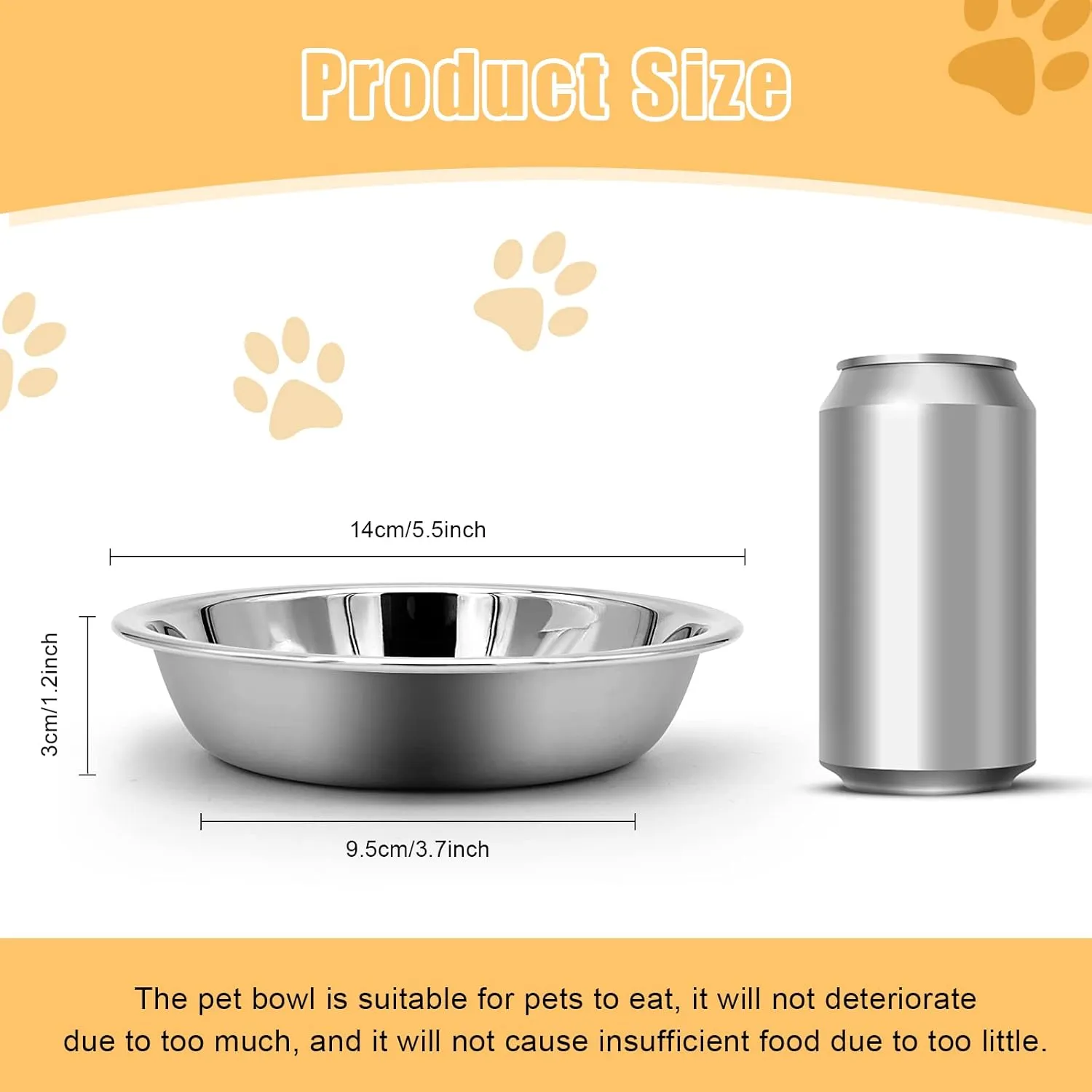 2 PCS Stainless Steel Cat Bowl - Shallow Wide Flat Cats Food Bowls,Metal Kitten Dishes Whisker Friendly Fatigue Relief,Replacement Basic Kitty Plates for Elevated Stand,Dishwasher Safe