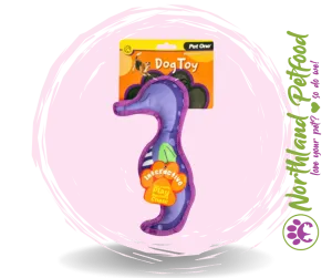25CM Interactive Purple Squeaky Seahorse Dog Toy