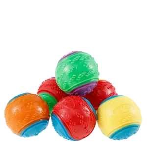 6PC SQUEAKY DURABLE RUBBER CHEW BALLS