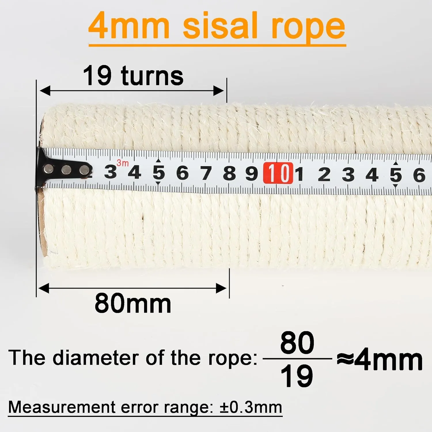 7.4cm 2.91in Diameter Cat Tree Scratching Post Replacement Sisal Pole Parts for Cat Tower (M8, 11.81in/30cm)