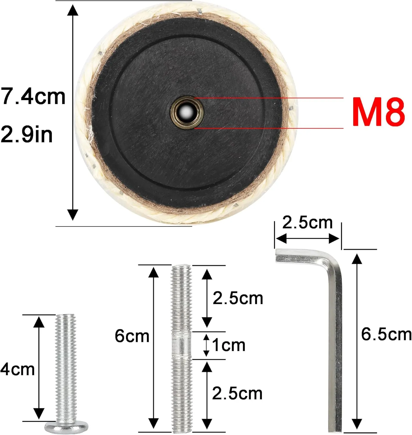 7.4cm 2.91in Diameter Cat Tree Scratching Post Replacement Sisal Pole Parts for Cat Tower (M8, 11.81in/30cm)