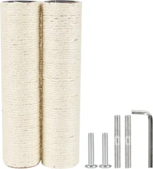 7.4cm 2.91in Diameter Cat Tree Scratching Post Replacement Sisal Pole Parts for Cat Tower (M8, 11.81in/30cm)