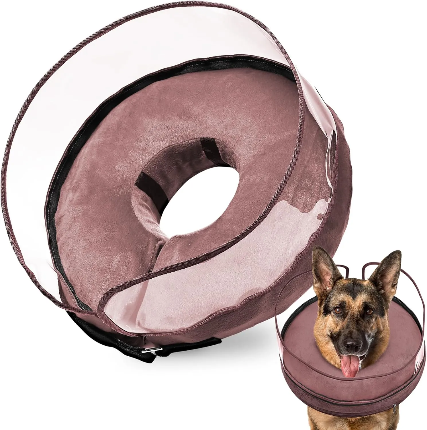 BARKLESS Dog Cone, Inflatable Dog Cone After Surgery for Large Breeds, Soft Surgery Collar with Enhanced Anti-Licking Guard Shield for Pets, Protective Donut Collar