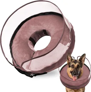 BARKLESS Dog Cone, Inflatable Dog Cone After Surgery for Large Breeds, Soft Surgery Collar with Enhanced Anti-Licking Guard Shield for Pets, Protective Donut Collar