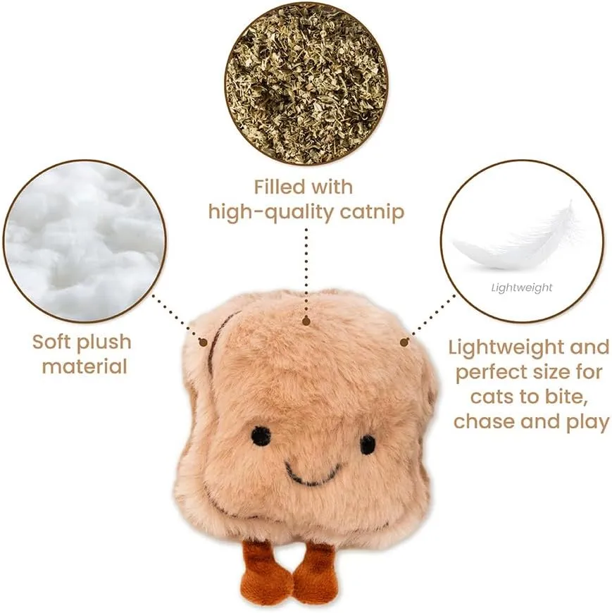 BLUE BAY Plush Interactive Toy with Catnip for Cats and Kittens | Chew, Bite, Boredom Relief (Sunnyside Egg)