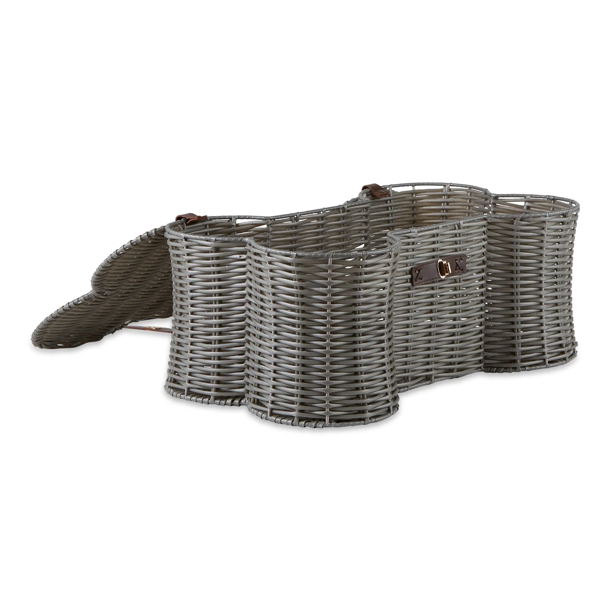 Bone Dry Pet Toy Storage Basket, Bone Shaped, Gray, Medium - 21x13x8"