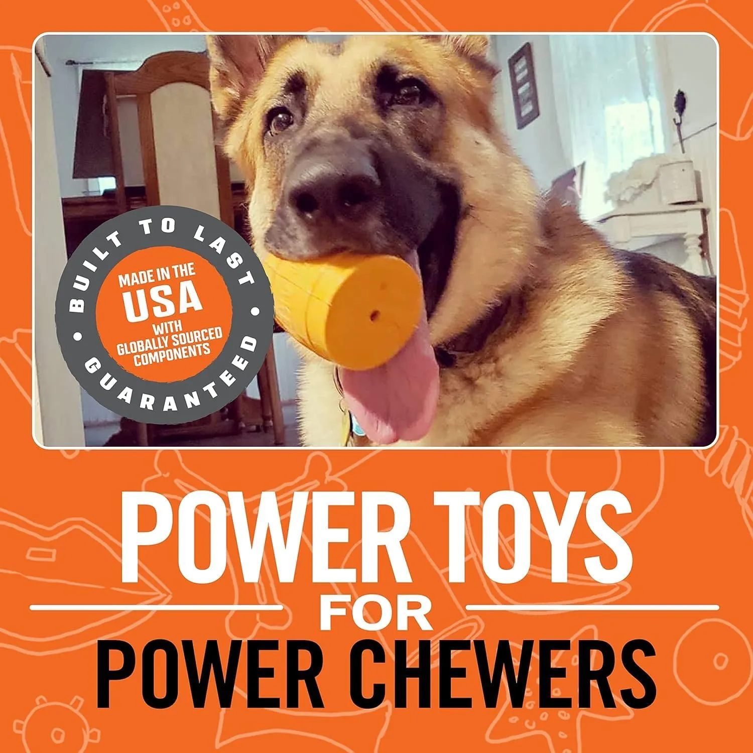 BULLYMAKE  Ballistic Pie Rubber Chew Toy for Dogs  Rubber Toy for Dogs  Made in USA  Treat Stuffing Toy