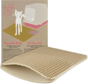 Cat Litter Mat in Beige: Small Cat Mat for Cat Litter Box 12x16in  Cat Litter Tray Mat  Cat Litter Tray Mats Indoor  Cat Accessories Pretty Kitty