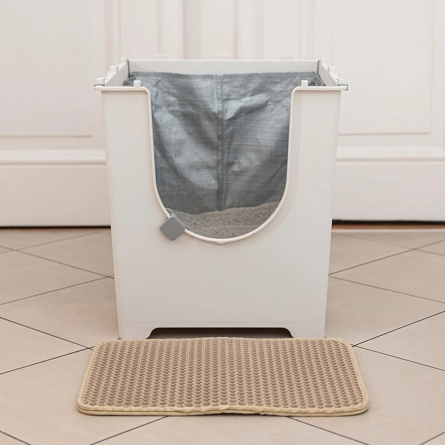 Cat Litter Mat in Beige: Small Cat Mat for Cat Litter Box 12x16in  Cat Litter Tray Mat  Cat Litter Tray Mats Indoor  Cat Accessories Pretty Kitty