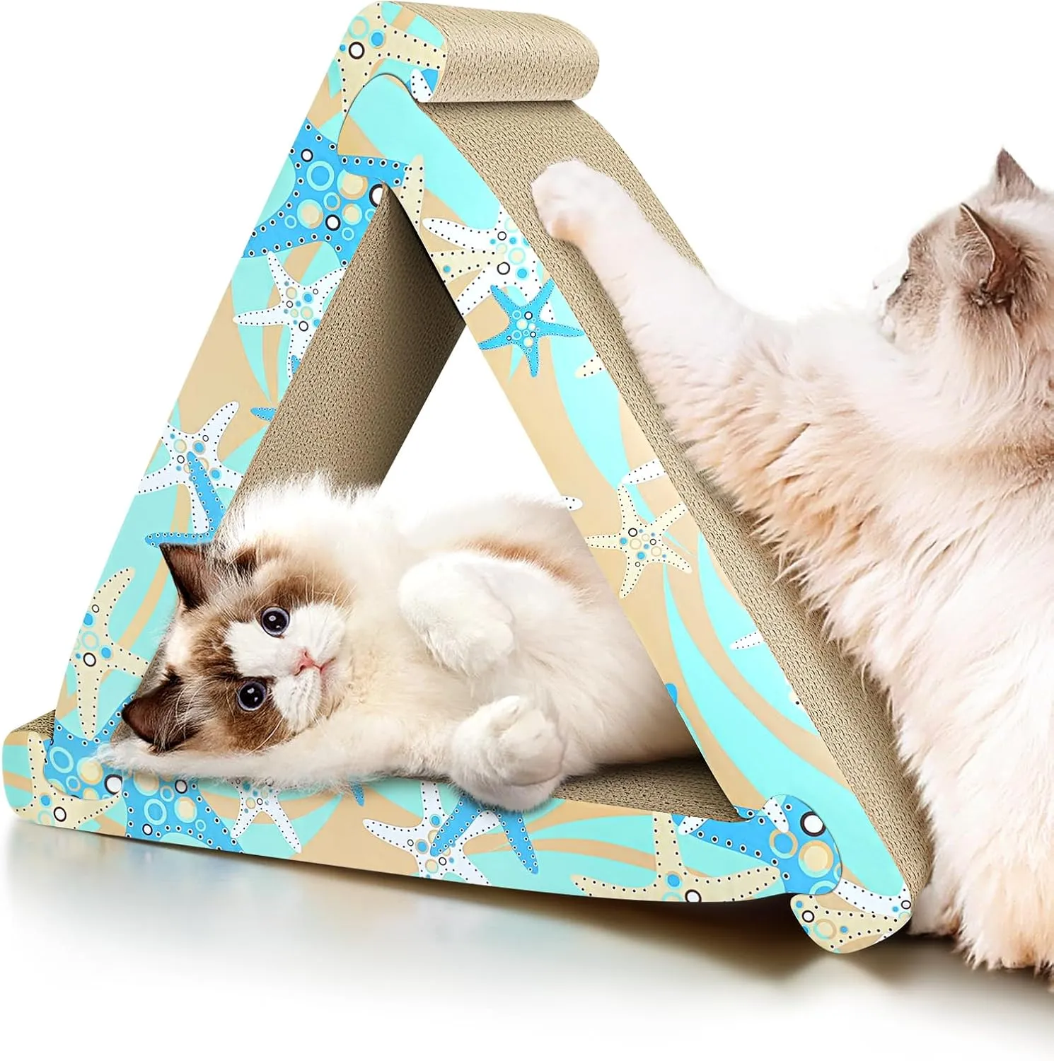 Cat Scratch Pad- 3 in 5 Corrugated Cardboard Cat Scratcher for Indoor Cats, Professional Cat Scratching Board for Adult Cats, Catify Cat Scratcher Pads with Catnip