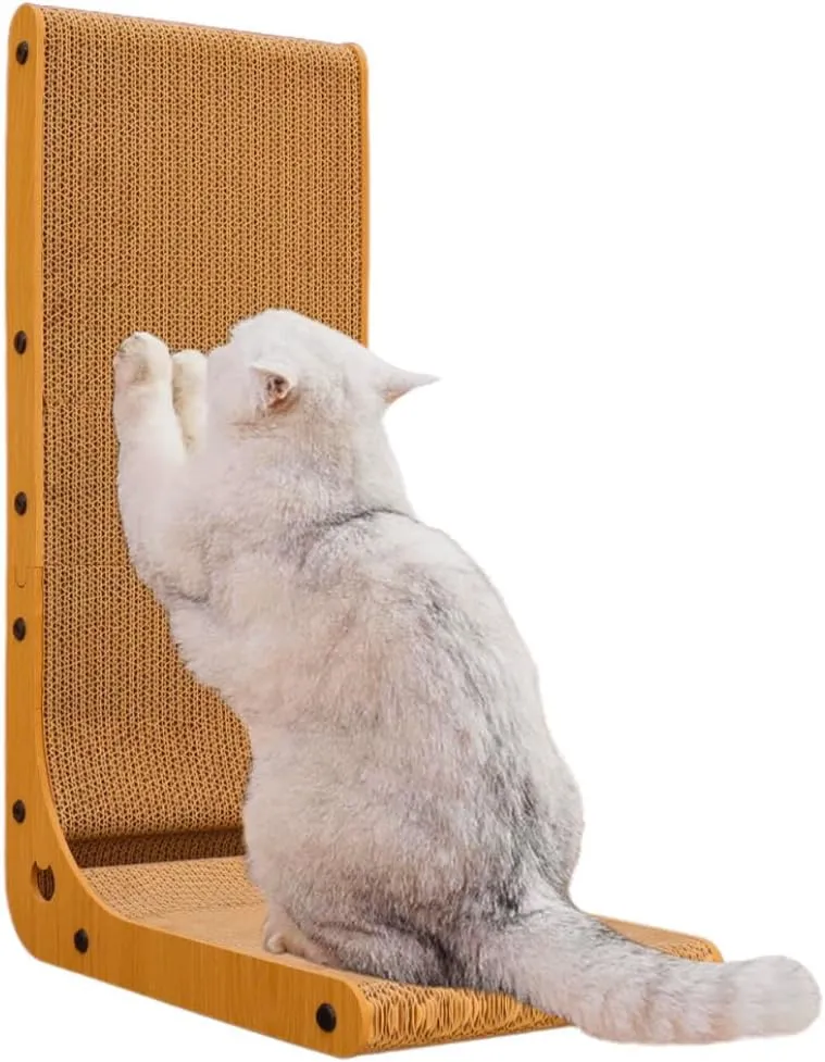 Cat Scratcher 25 Inch L Shaped Cat Scratcher Protecting Furniture Vertical Cat Scratcher.