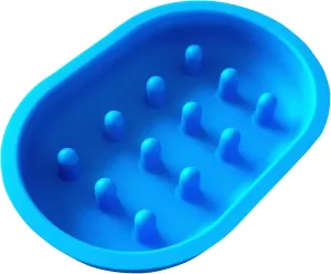Cat Slow Feeder Bowl - Compatible with Sureflap Surefeed Feeders -BPA Free & Dishwasher Safe Silicone Slow Feeder - Non-Slip Puzzle Bowl for Small & Med Breed (Blue)