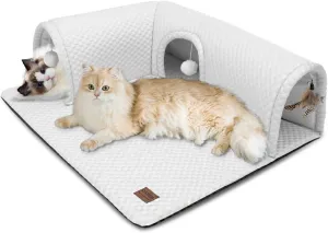 CATISM Cat Tunnel, Cat Carpet Tunnel, Cat Tunnels for Indoor Cats, Cat Tunnel Rug, Detachable Cat Tunnel, Cat Bed Tunnel, Cat Tube for Cats