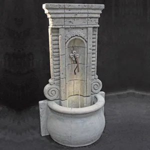 Champagne Wall Fountain, Tall Fiore Stone