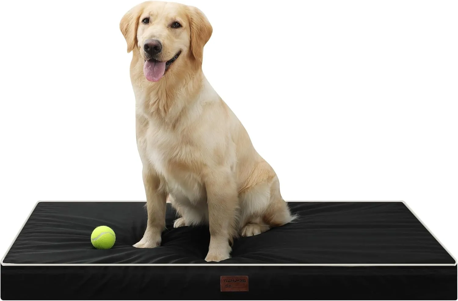 Dog Bed Mats for Large Big Dogs - Orthopedic Dog Pet Bed Thick Egg Foam Crate, Removable Washable Cover, Non-Slip Bottom Durable Dog Crate Bed Mat (Black, XXXL(54''x42''x4''))