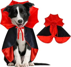 Dog Halloween Costumes, Dog Vampire Cloak Costume Devil Vampire Cloak Cape Halloween Costumes for Small Medium Large Dogs Pets (Small)
