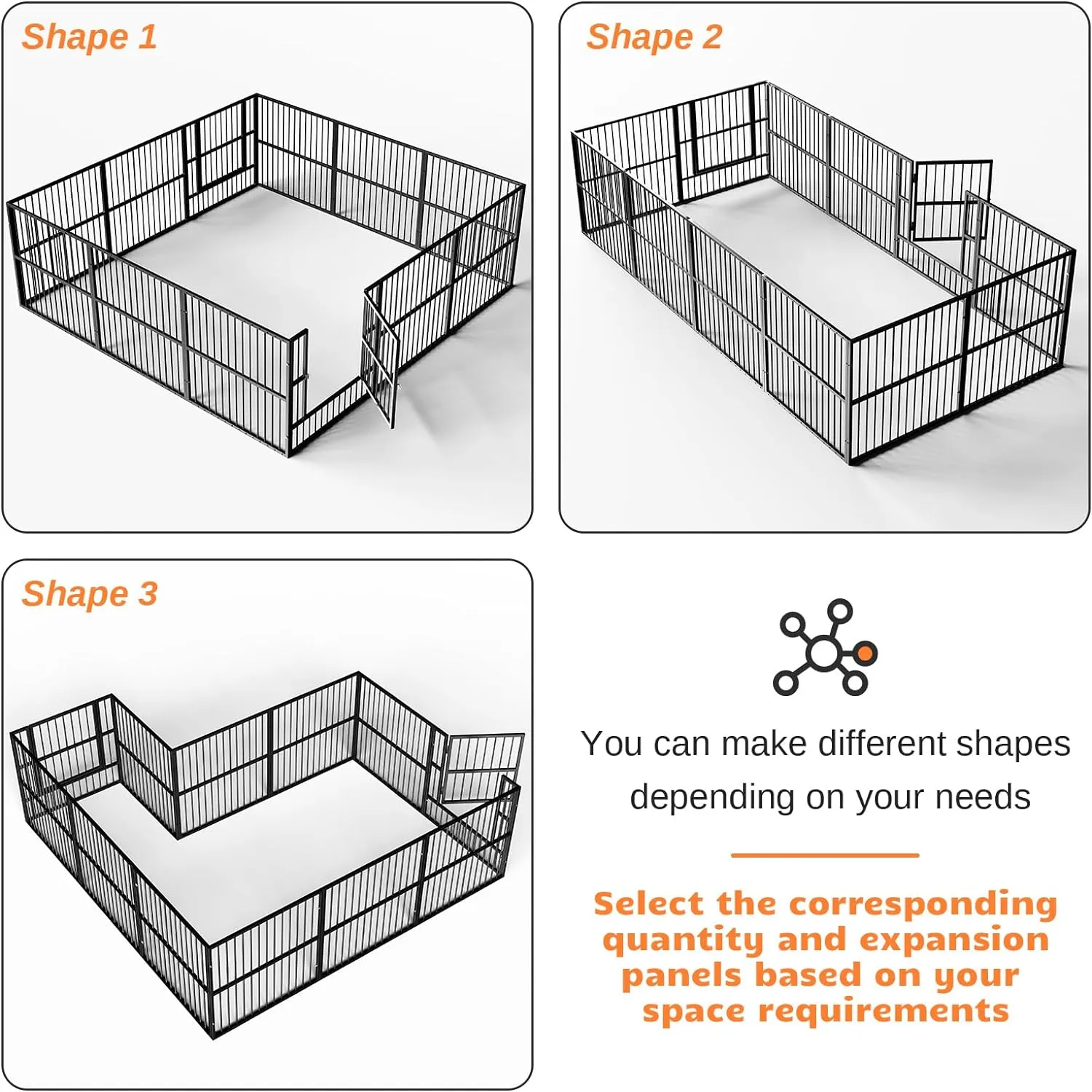 Dog Playpen - 32" Height Dog Pen, Heavy Duty Puppy Pen with Door, Safe & Sturdy, Easy Assemble for Indoor/Outdoor Pet Playpen (6 Panels with Door, Grey)