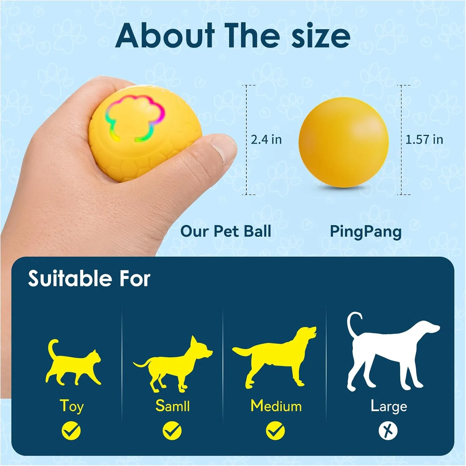 Dog Toy Balls, Interactive Toys for Puppy Small Dogs Cats, Robust self-Rolling Ball, Tough Motion Activated Automatic Moving Dog Ball Toys Indoor Outdoor, Green