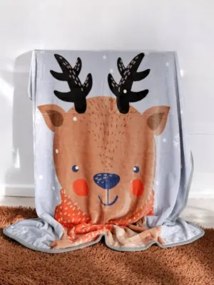 Enchanted Winter Nights: Reindeer Blanket for Girls, 100 * 140 cm