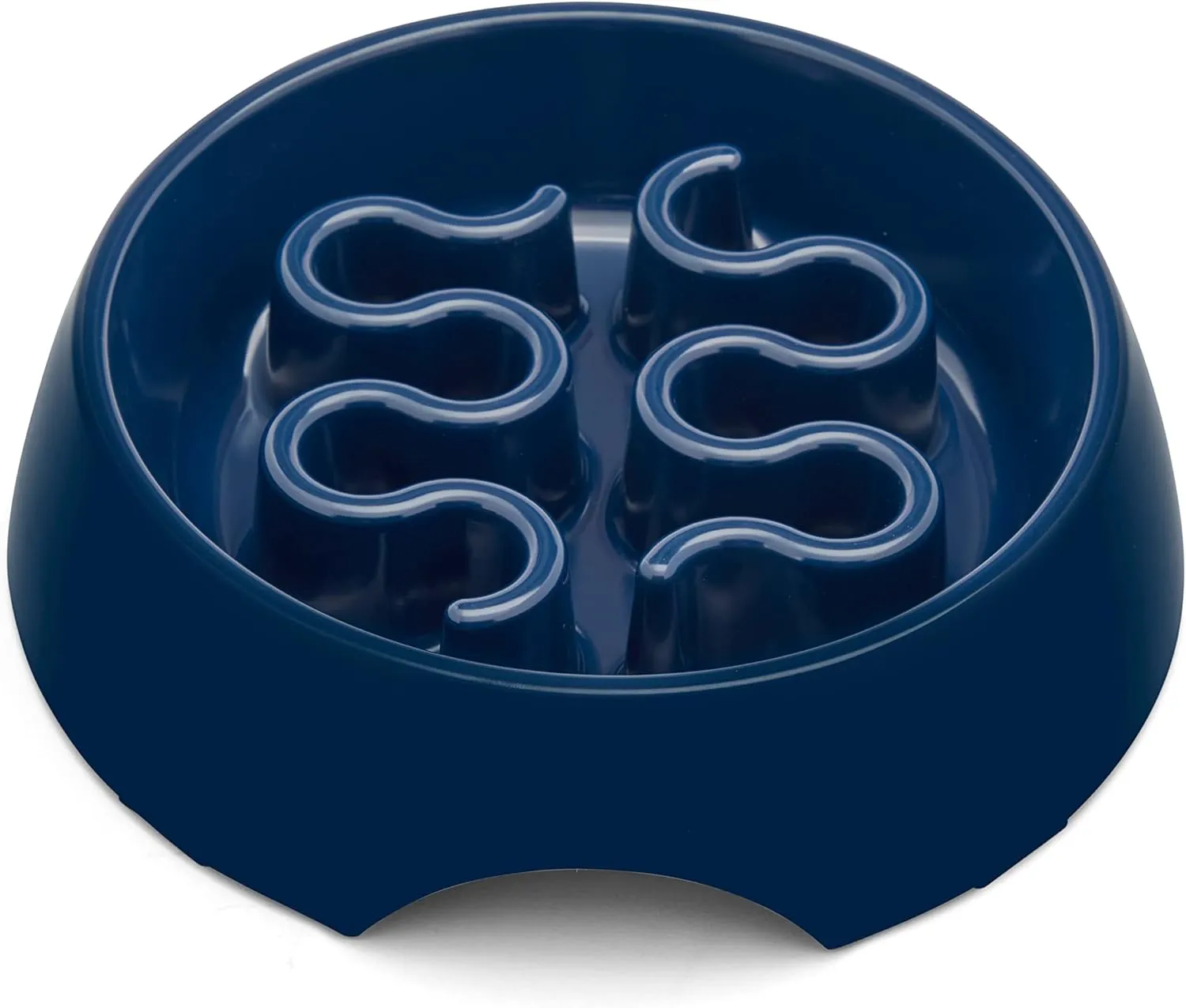 EveryYay Take it Slow Navy Plastic Slow Feeder Dog Bowl Small