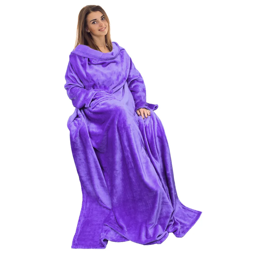 Fleece Wearable Blanket With Sleeve