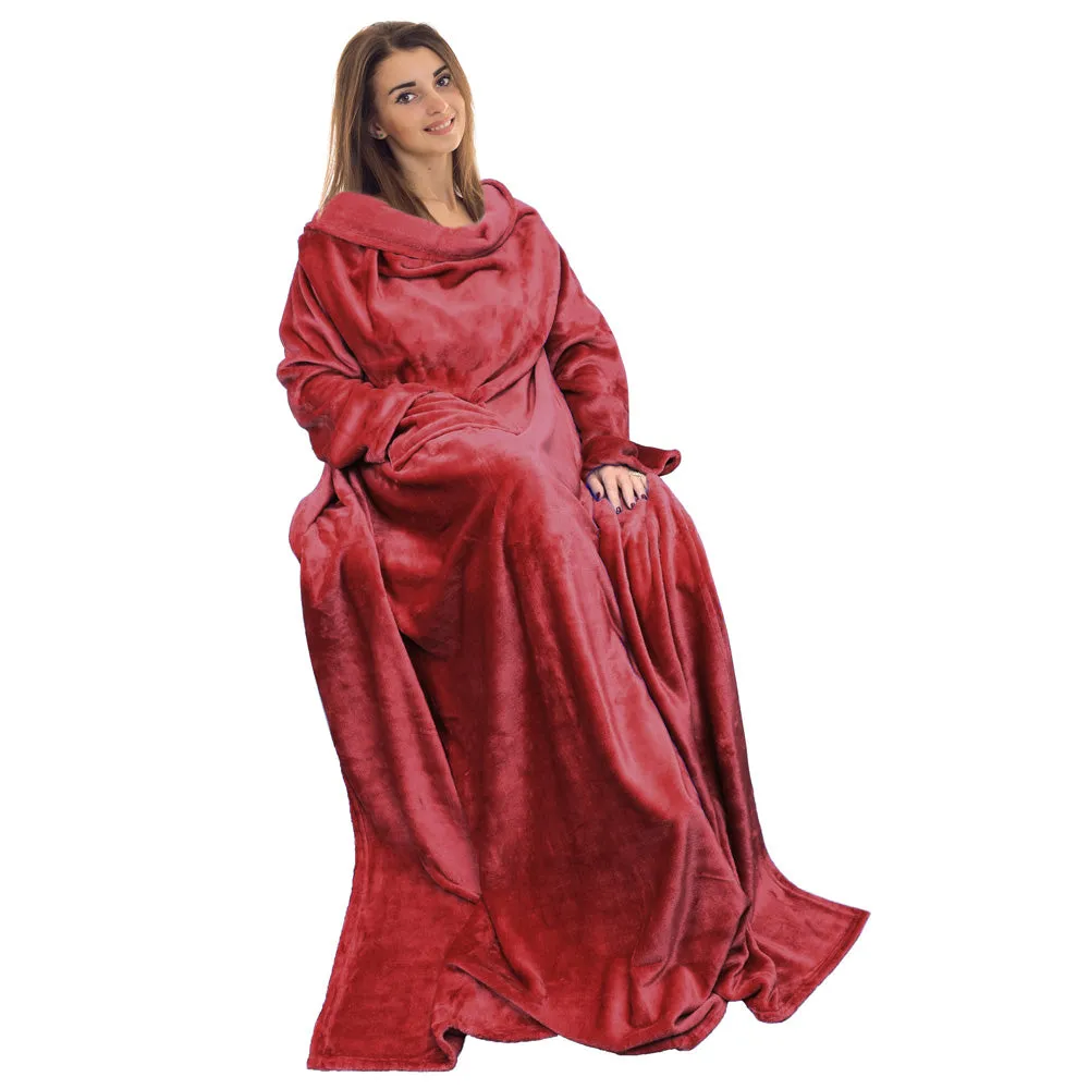 Fleece Wearable Blanket With Sleeve