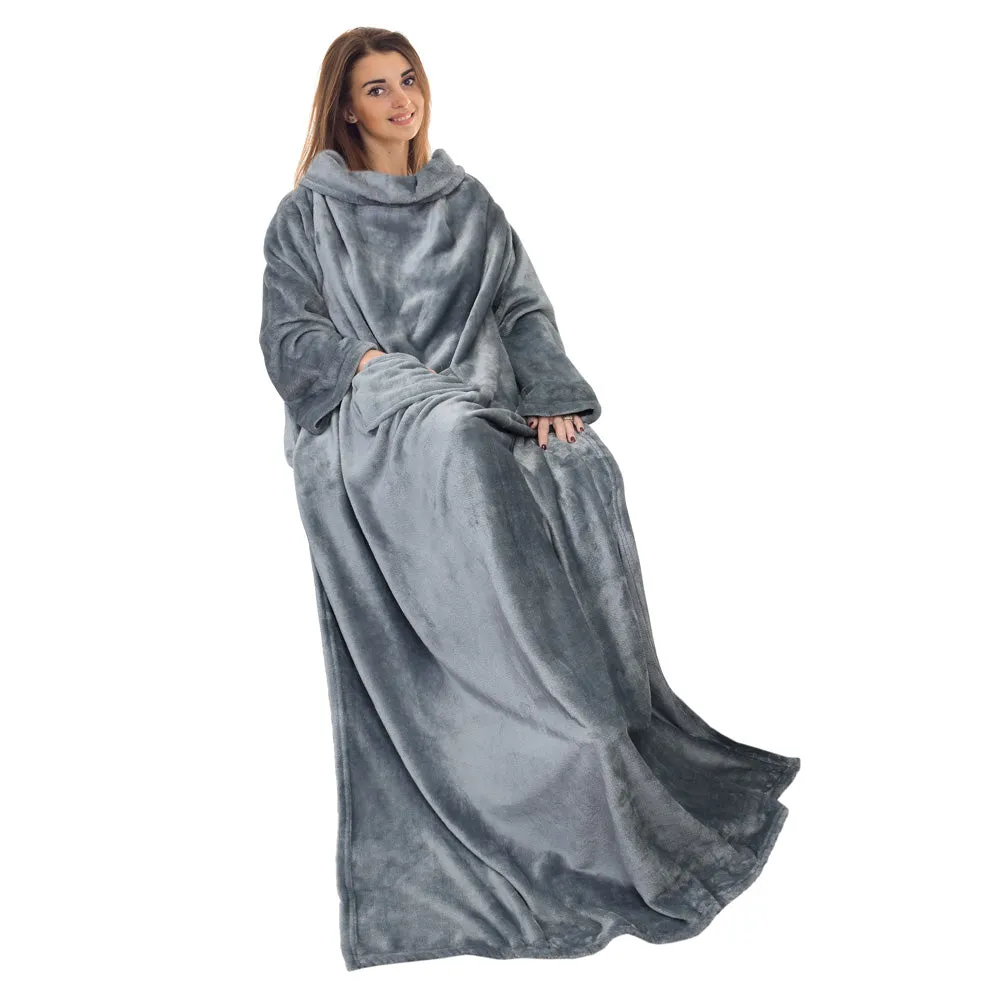 Fleece Wearable Blanket With Sleeve
