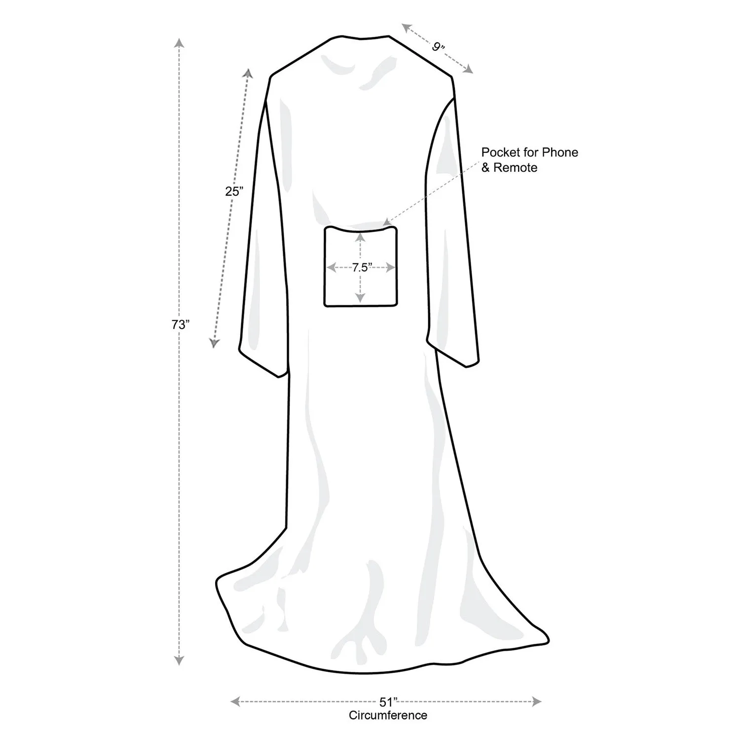 Fleece Wearable Blanket With Sleeve