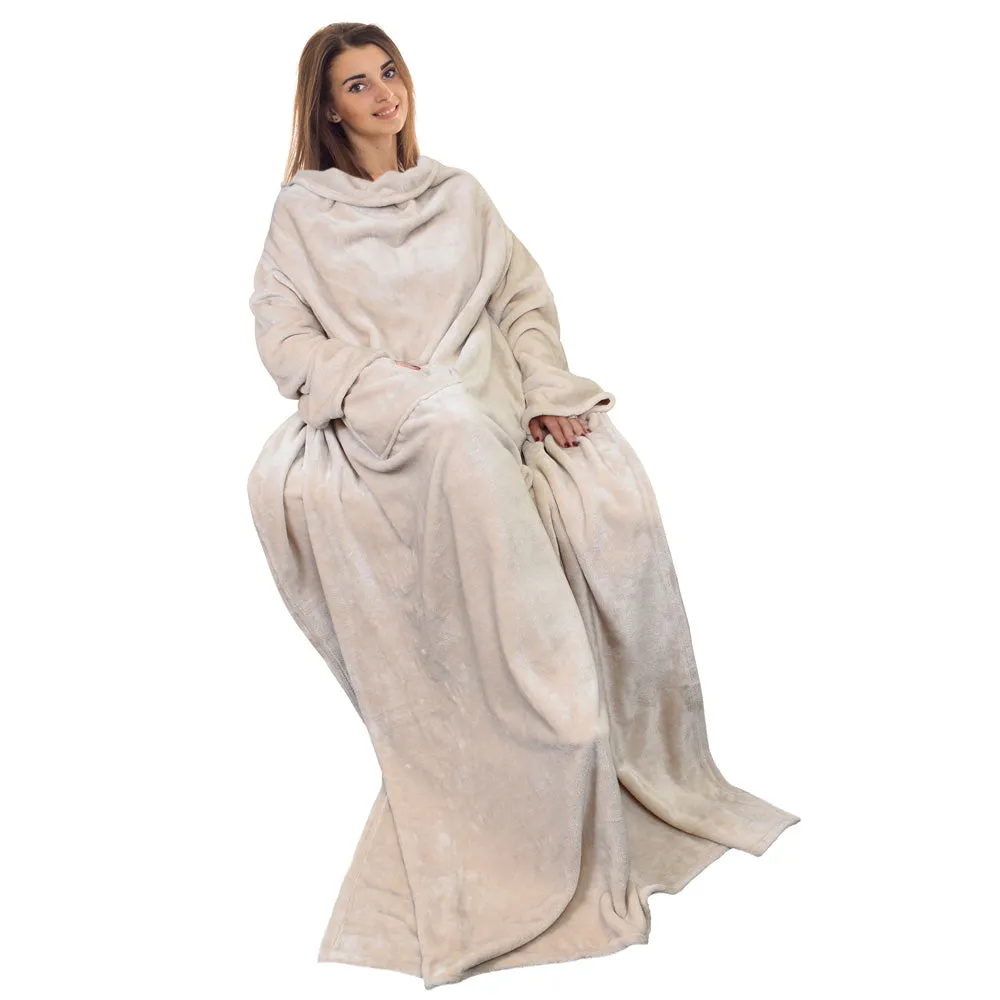 Fleece Wearable Blanket With Sleeve