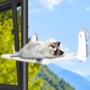 Foldable Cat Window Perch  No-Rope Hammock with Heavy-Duty Suction Cups, Dual-Sided All-Season Bed, Space-Saving Animals Window Seat for Lounging & Sunbathing