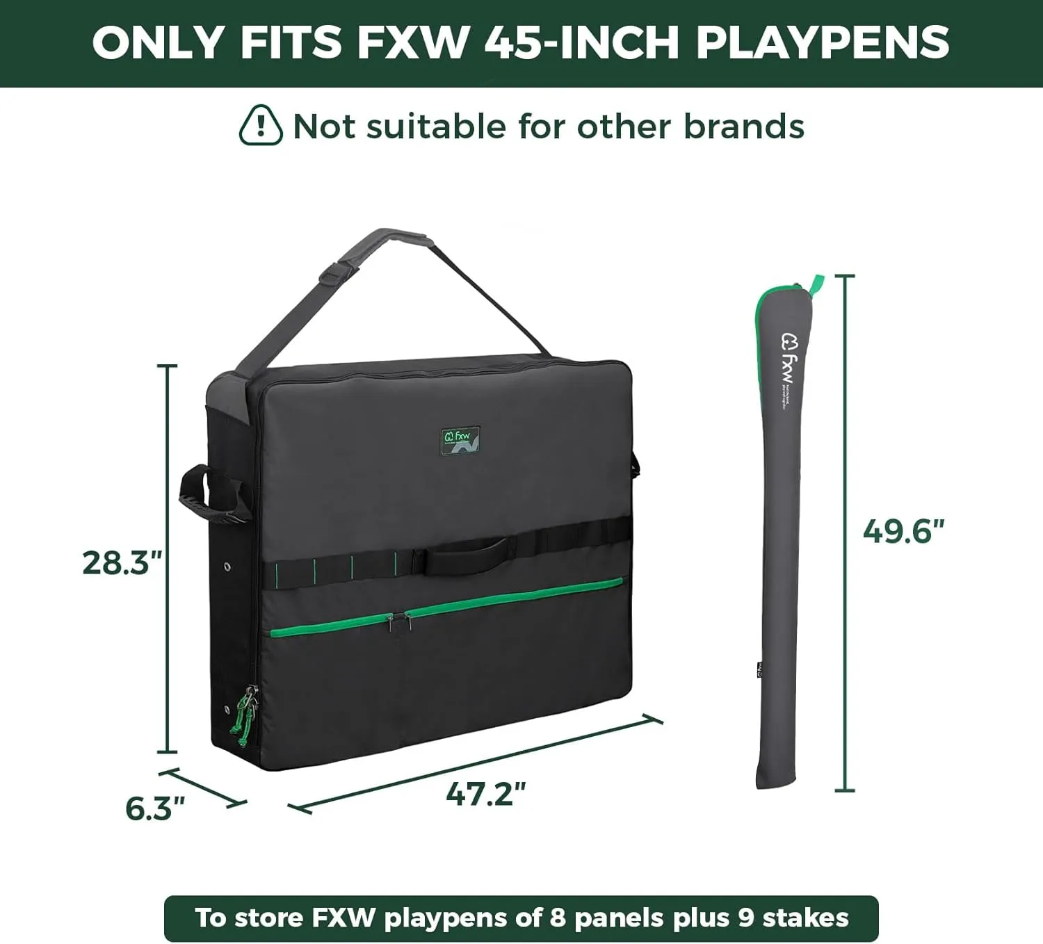 FXW Specialized Dog Playpen Storage Bag (Not Suitable for Other Brands), Designed for RV Trips, Fits 45" H 8 Panels and 9 StakesPatented