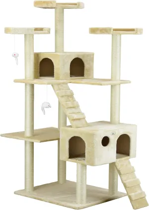 Go Pet Club Cat Tree, 50W x 26L x 72H, Beige