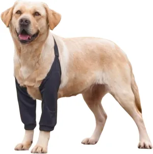 HDKUW Dog Elbow Protector & Recovery Suit - Cone Collar Alternative, Elbow Cover Sleeve for Small to Large Dogs - Black