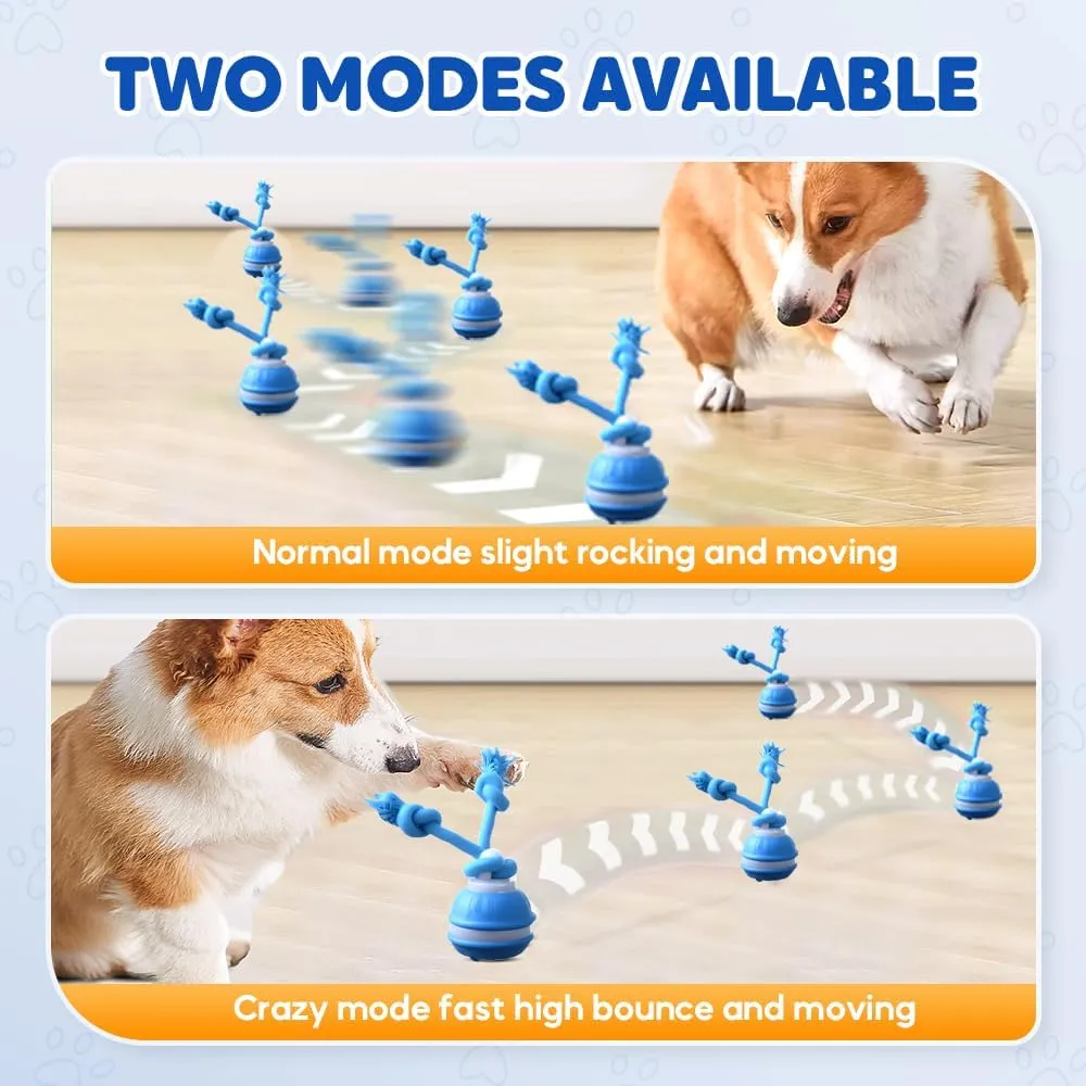 Interactive Dog Ball Toy - Motion Activated, Squeaky Self Rolling Vibrating Dog Ball for Cat & Puppies & Medium Dogs, USB Rechargeable Indoor/Outdoor Play (Blue)