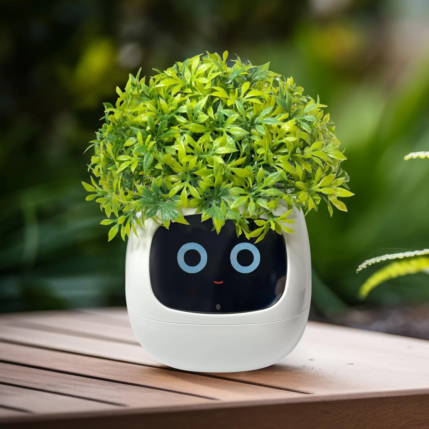 Interactive Plant Pot  Smart Planter, AI Pet Plantagotchi, tamagotchi, Leafypod and Plantiboy, Robot Flower with Feelings, Electric Maceta, Indoor Flowerpot with Water, Digital Gifts (White)