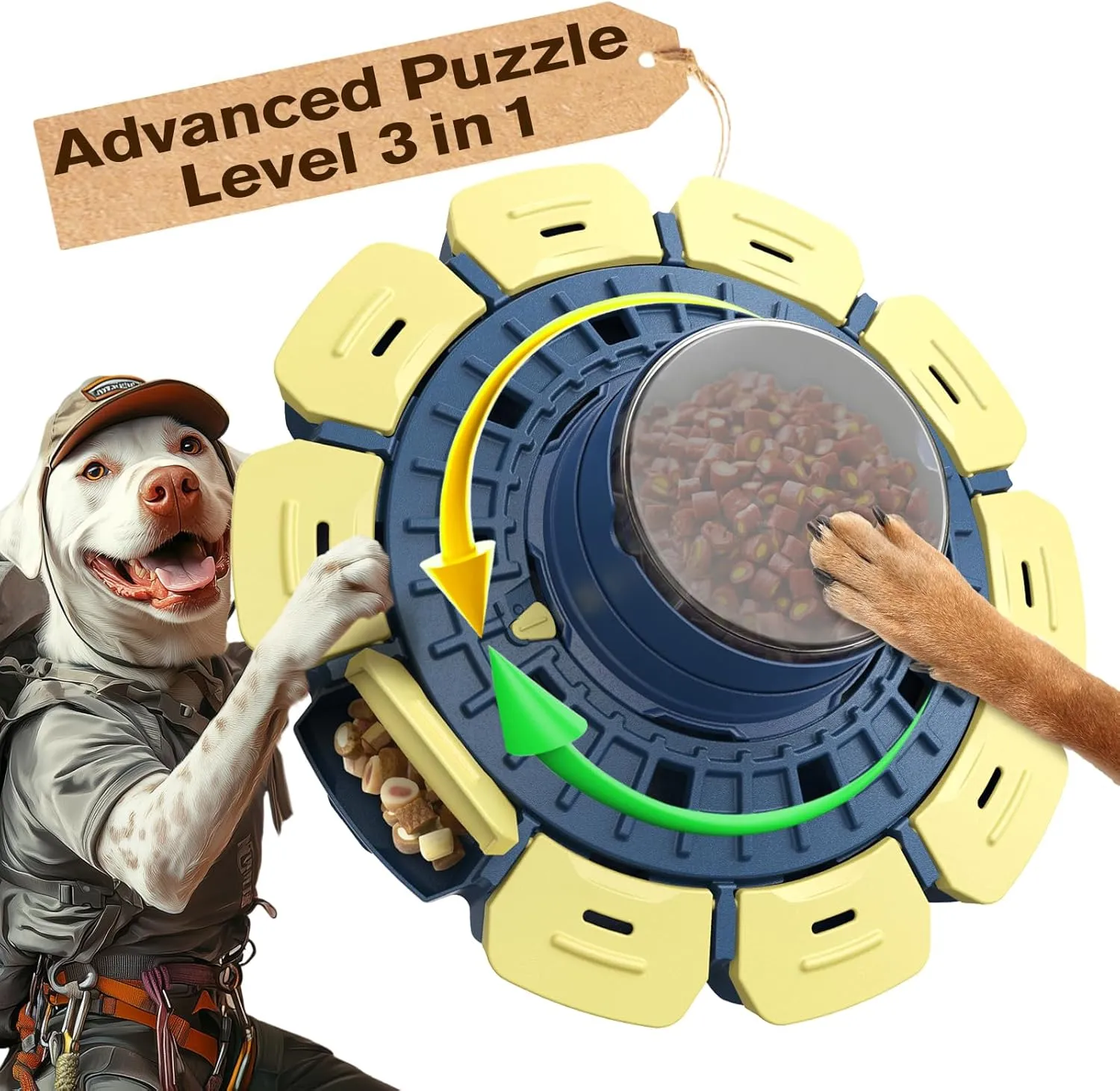 KADTC Advanced Puzzle Toys for Smart Small/Medium/Large Dog Level 3 in 1 Difficult Challenging Interactive Food Puzzles Toy Cognitive Intelligence Training Brain Mental Stimulation Mind Treat Games