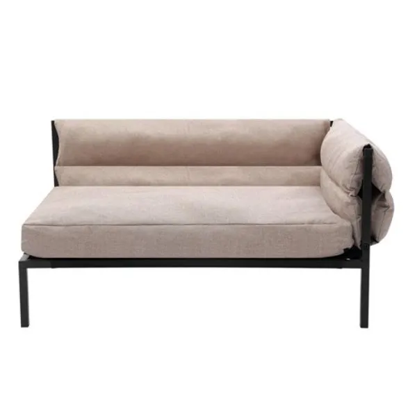 Large Linen Beige Elevated Sofa Pet Bed - 93.5cm x 63cm x 48cm