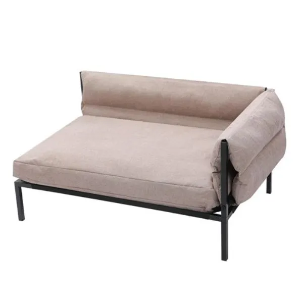 Large Linen Beige Elevated Sofa Pet Bed - 93.5cm x 63cm x 48cm