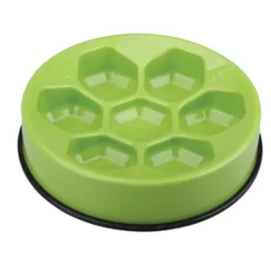 M-Pets Cavity Slow Feed Round Dog Bowl (Green)