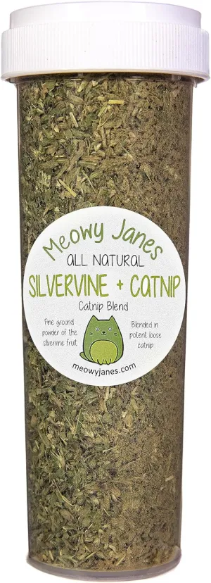 Meowy Janes All Natural Silvervine Catnip Blend, Bottle (1 Cup)