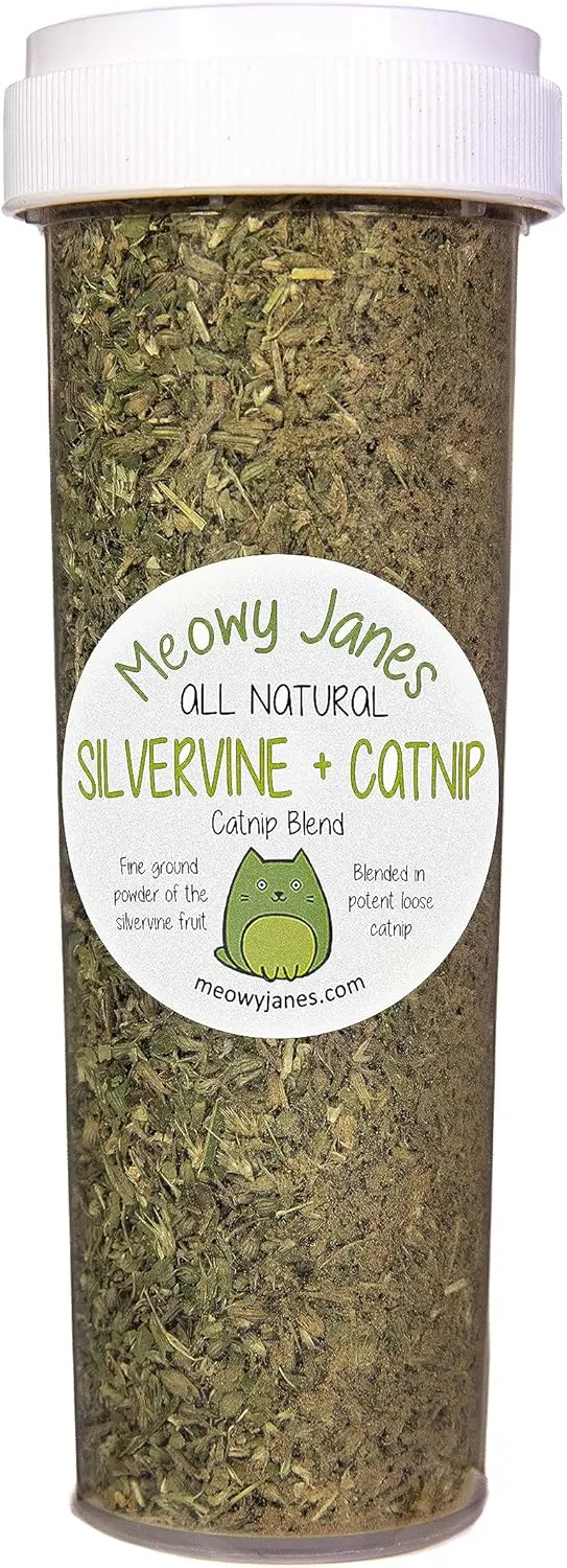 Meowy Janes All Natural Silvervine Catnip Blend, Bottle (1 Cup)