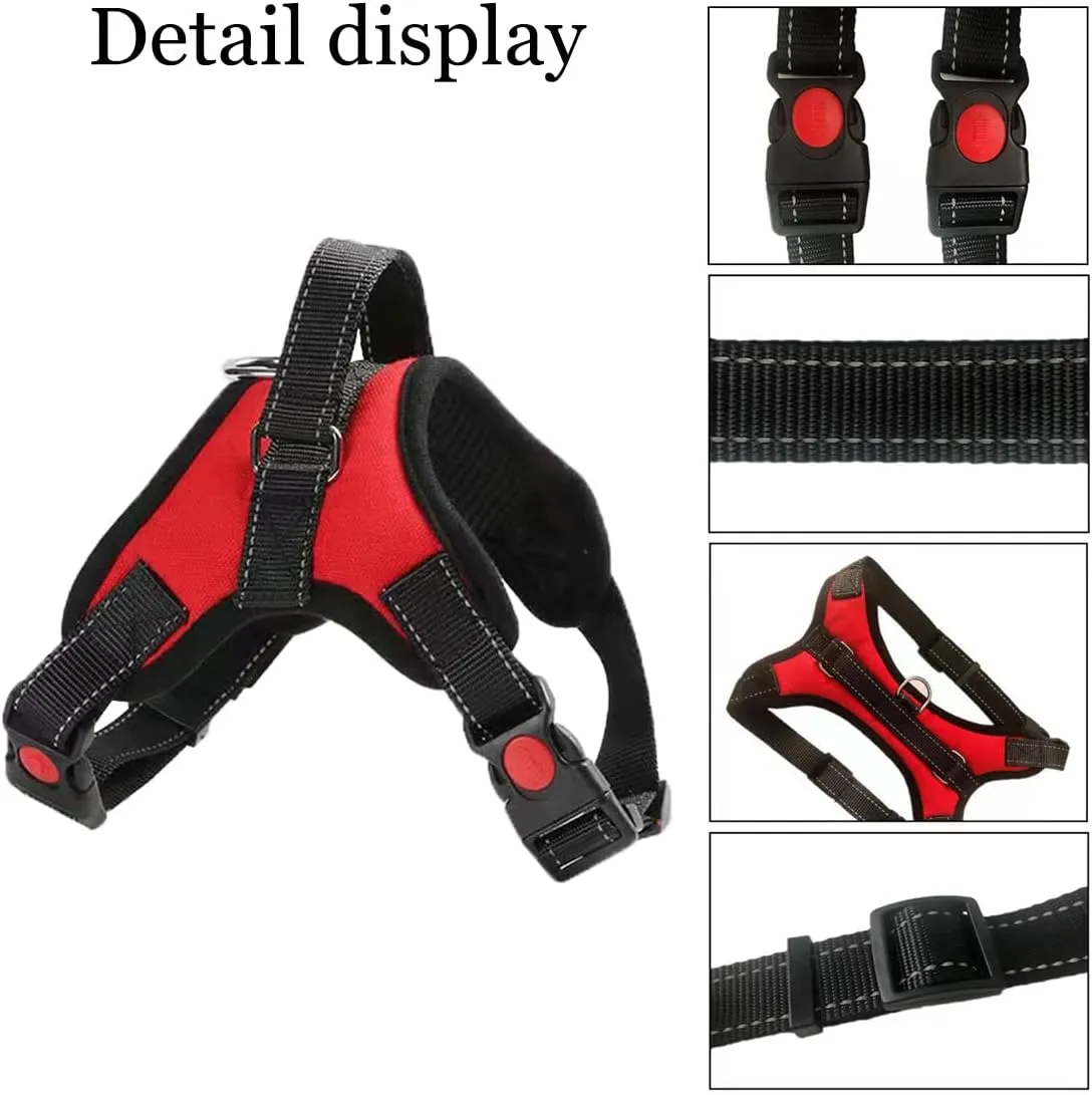 No Pull Medium/Small Dog Harness and Lead Set Puppy Harness Adjustable Soft Breathable with 130cm Dog Leash for Outdoor Walking Training (Small)