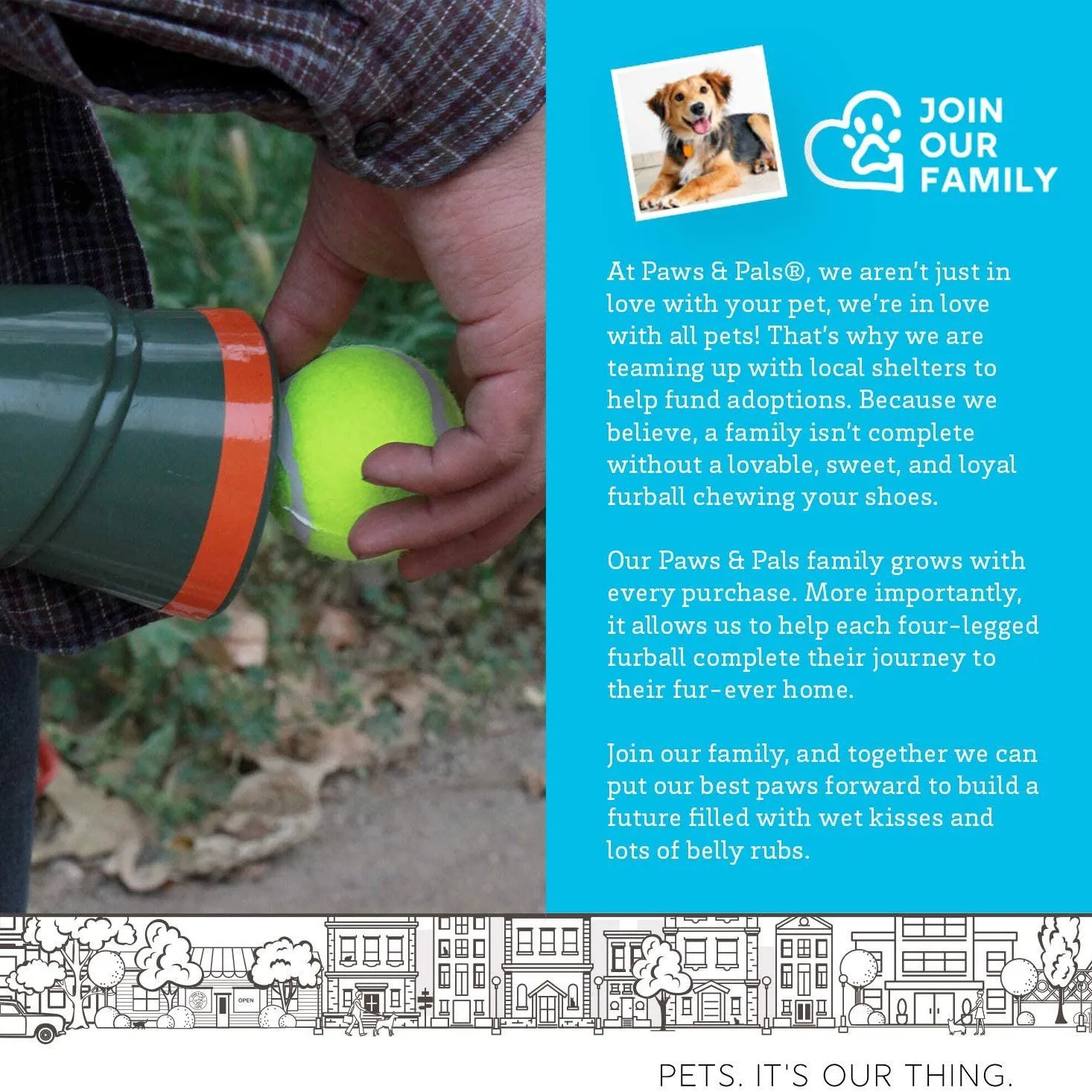 Paws & Pals Bazook - 9 Tennis Ball Launcher Gun with 2 Squeaky Balls