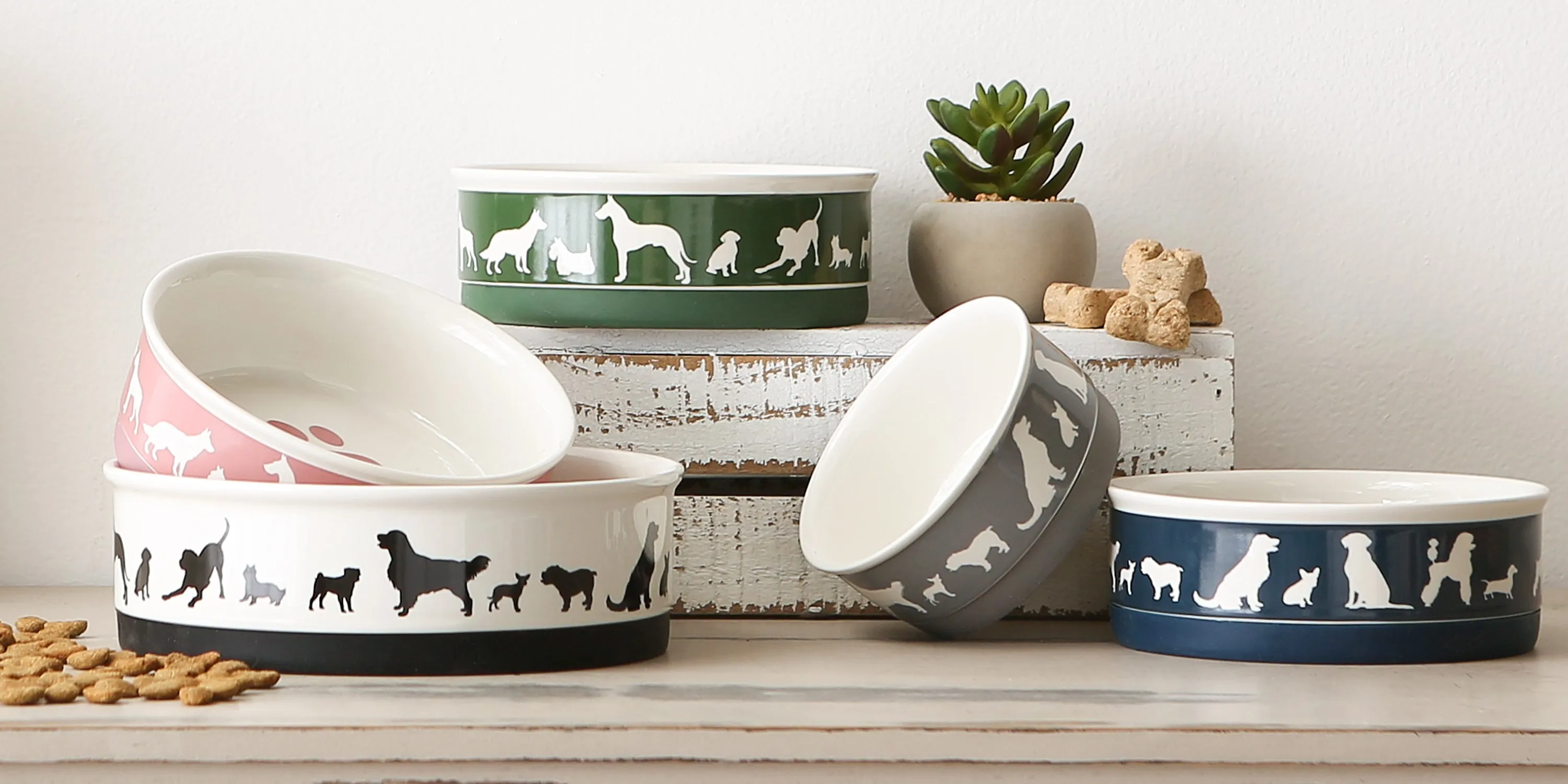 Pet Bowl Dog Show Small 4.25Dx2H Set of 2
