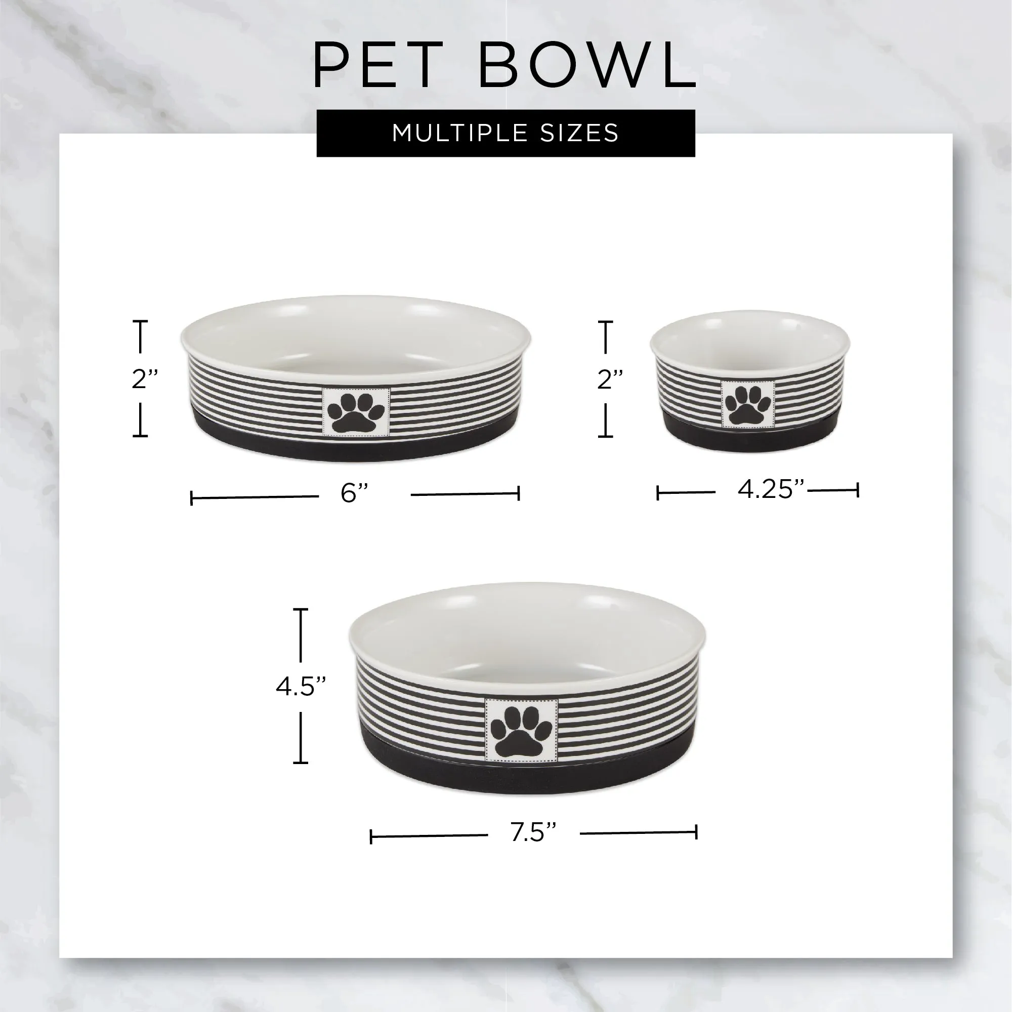 Pet Bowl Dog Show Small 4.25Dx2H Set of 2