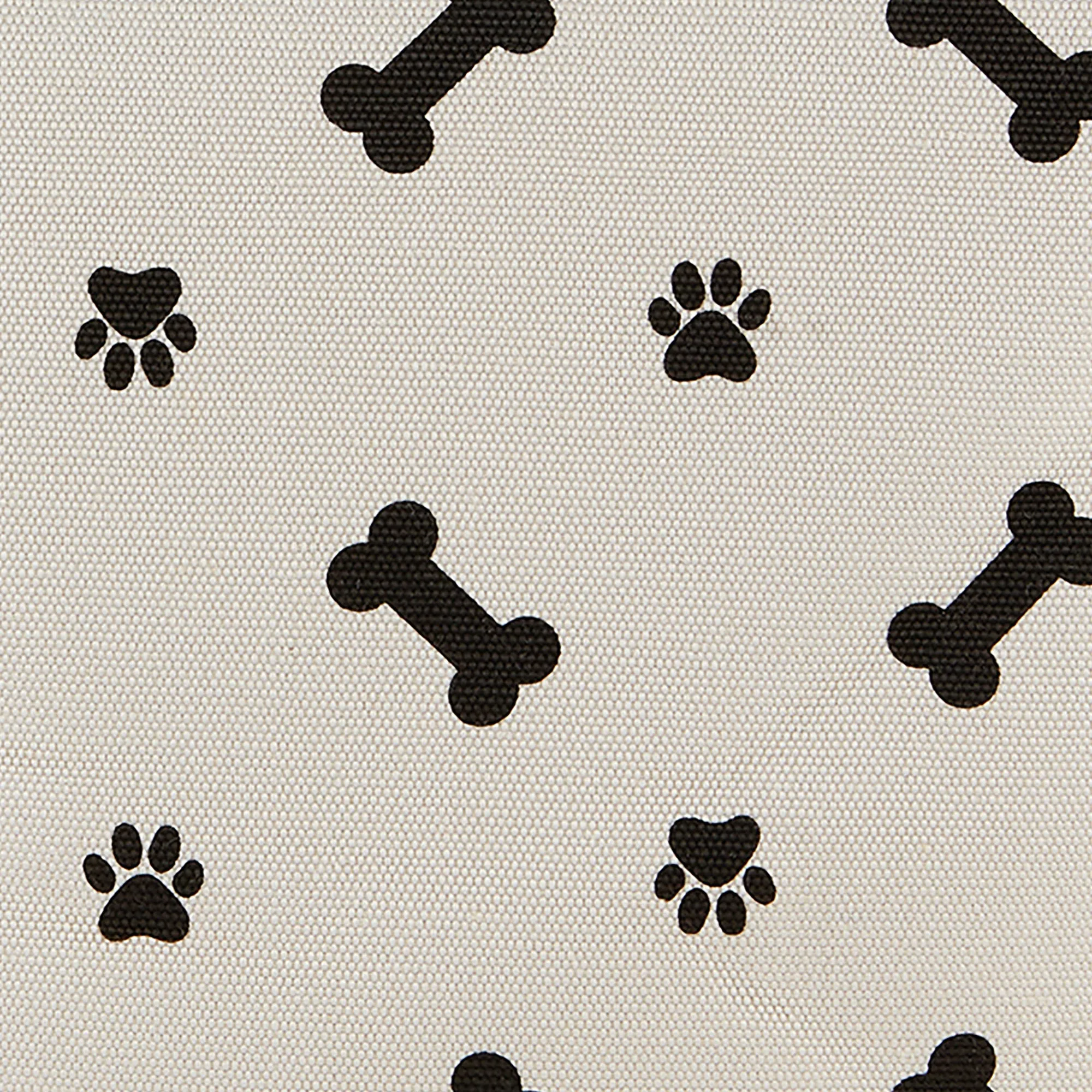 Polyester Pet Bin Paw/Bone Black Rectangle Large 17.5X12X15