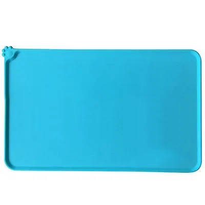 S 47*30cm mint green Pet silicone placemats, waterproof, non-slip and leak-proof placemats for cats and dogs, car pet mats AZ19857