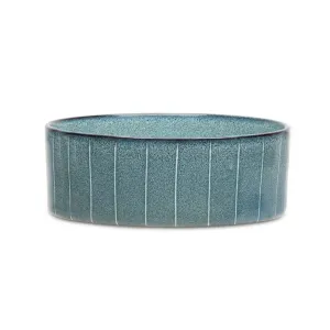 Scruffs Reactive Glaze Pet Bowl - Pinstripe Grey